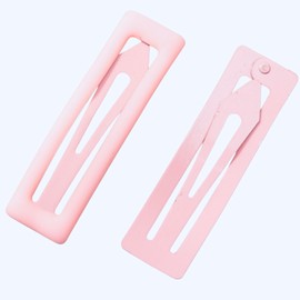 2 Pcs 2.5 Inch Matte Metal Snap Hair Clips Grips Hair Barrettes Rectangle BB Clips Pins for Kids, Girls, Women, Hair Accessories, keep loose hairs bangs and flyaways away from face (Baby Pink)