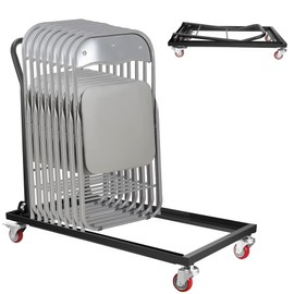 Sidasu Universal Folding Chair with Wheels for Plastic/Wood Chairs Office, Event & School Use