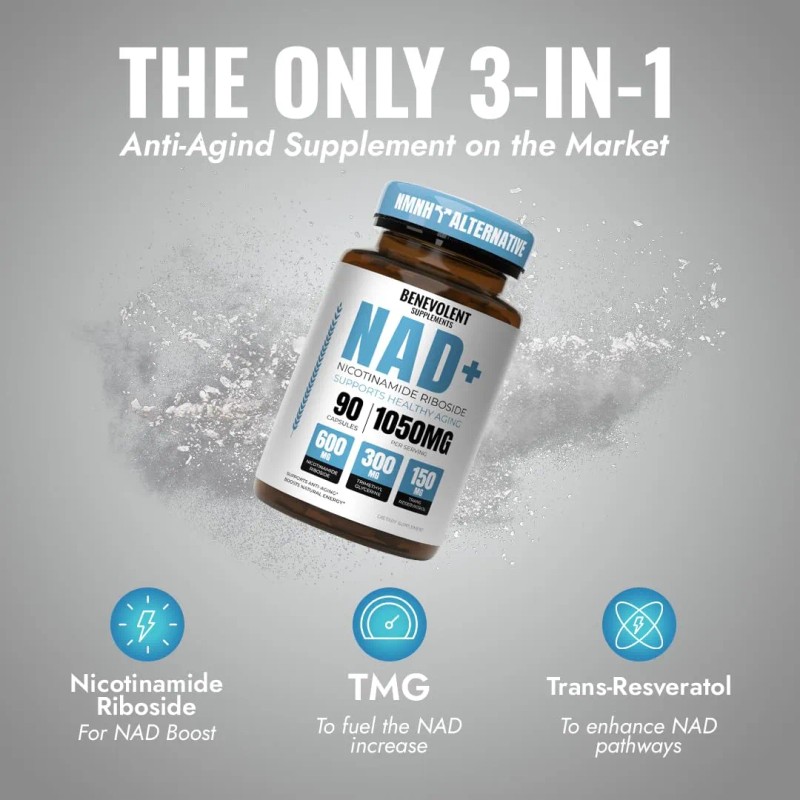 Nad 1050 Mg 3-en-1 Nr Resveratrol Tmg 90 Cpsulas