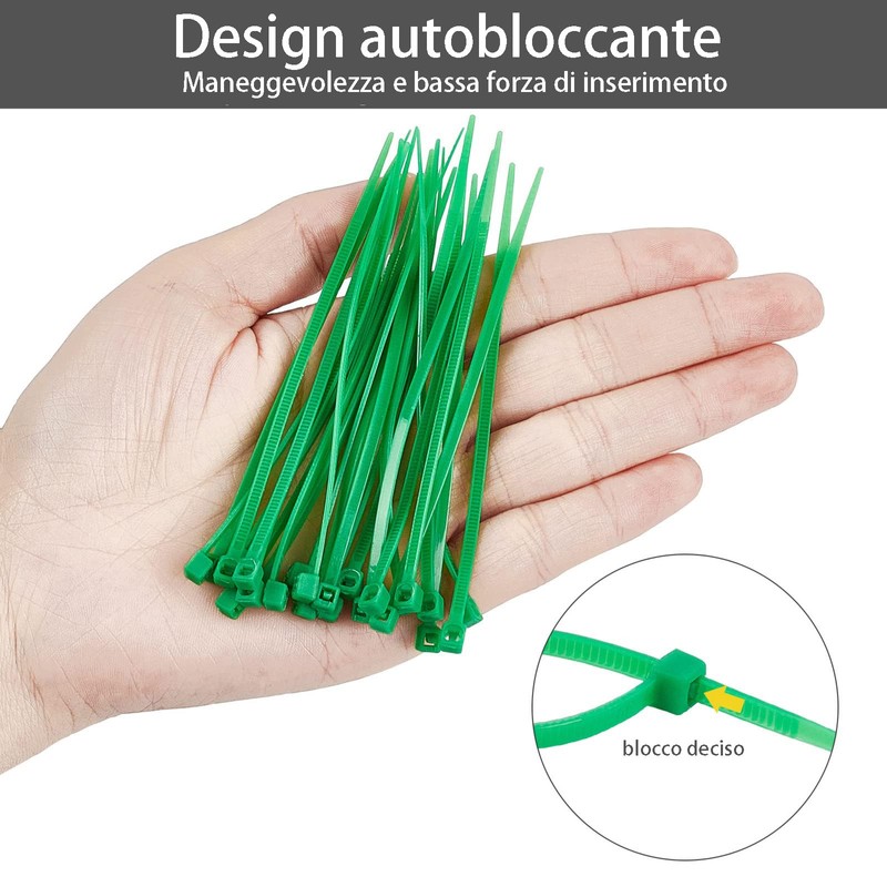 Pack of 100 Cable Ties Green Cable Ties for Garden