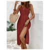 SweatyRocks Women's Tie Backless Split Midi Dresses Sleeveless V Neck