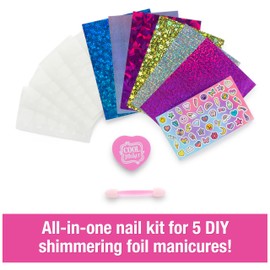 Cool MAKER, GO GLAM Foil Nails Kit with 6 Sheets of Shimmer Foil & Nail Stickers for 5 DIY Manicures, Arts and Crafts Kids’ Toys for Girls Aged 7+