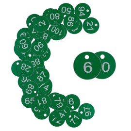 Green Plastic Engraved Number Plates without Key Rings 1-50