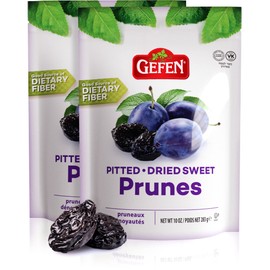 Gefen Pitted & Dried Sweet Prunes, 10oz (2 Pack) | Gluten Free, No Sugar Added, Good Source of Fiber, Product of the USA, Kosher, Made from Dried Plums