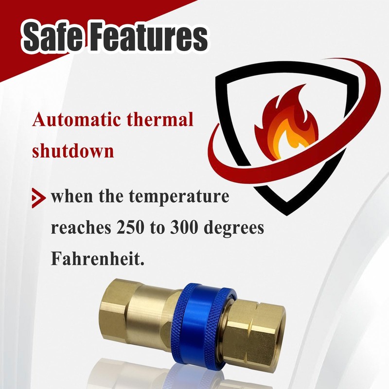 Ebrmeiwo A75 Quick Disconnect Fitting, 3/4 Inch, Automatic Thermal Shutoff,