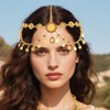Yean Headband Gold Headpiece Sequins Boho Head Chain for Women