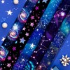 24 Sheets Starry Sky Pattern Scrapbook Paper, 12 Designs Scrapbook