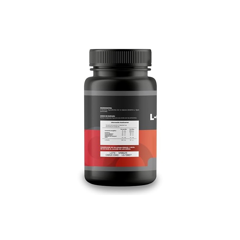 L-Citrulina 500 mg, 60 Cápsulas, Suplemento para Rendimiento Deportivo