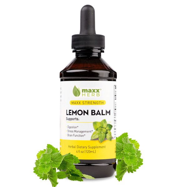 Maxx Herb Lemon Balm Extract for Digestion, Stress Management & Relaxation, 4oz