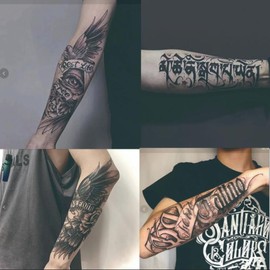 DQFART Juice Ink Innovations: Stunning Herbal Arm Tattoos, Waterproof, and Designed to Last for Weeks - Specification: SET A