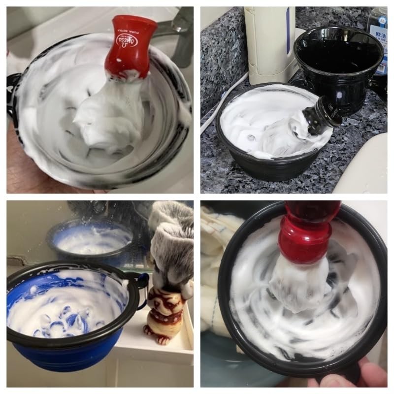 Ezcora Foldable Shaving Bowl, Silicone Shaving Soap Bowl for Shave