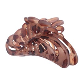 5 inch Large Jaw Clip Hair Claw with Tortoise leaf design - Dark Tortoise