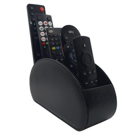 N3cessity Remote Control Holder/Desktop Organiser - Storage Caddy with 5 Compartments Fits Office Supplies, Makeup Brushes. (Black)