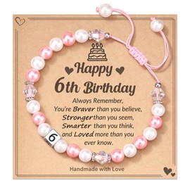 POWWA 6 Year Old Girl Birthday Gift, Birthday Gifts for 6 Year Old Little Girls Jewelry Bracelets Gift 6-8