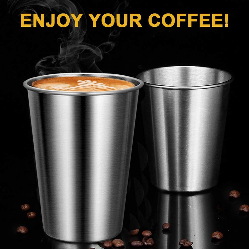 Modixun 4Pcs Premium Stainless Steel Cups, Stackable Pint Drinking Cups,