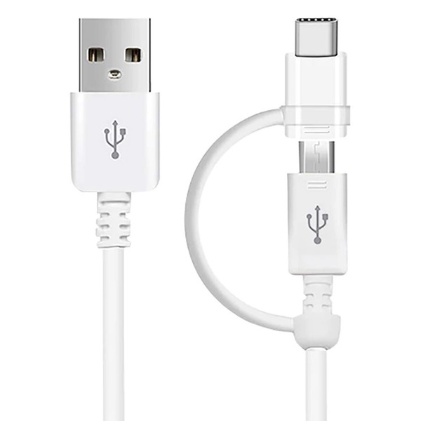 VOLT PLUS TECH Dual USB-C + MicroUSB [2Pack] Switch Cable