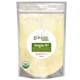 Dimmak Herbs Organic Astragalus Root Extract 10:1 Powder (Ultra Potent Immune Tonic)- TCM Doctor Sourced Huang Qi for Vitality, Telomere Support & Jing- No Cooking Needed, Instant Tea (4oz)