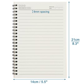 ZCZN A5 Lined Notebook, 6 Pack Spiral Notebook for School, Study, Office Use, 120 Pages/60 Sheets