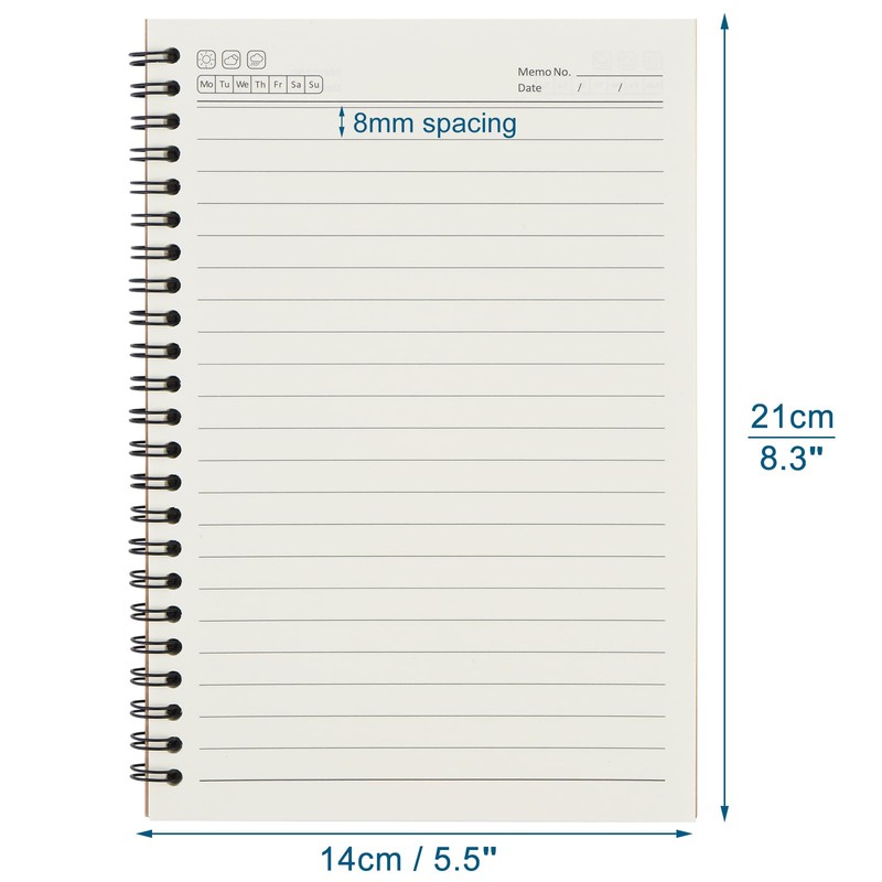 ZCZN A5 Lined Notebook, 6 Pack Spiral Notebook for School,