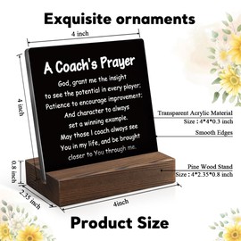 Juoqg A Coach's Prayer Acrylic Sign with Wooden Stand, Funny Coach Gift for Men Women, Coach Appreciation Gift, Retirement Gift for Coach, Coaches Thank You Gifts, Coaches Gifts Basketball Soccer