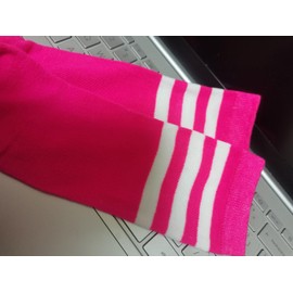 SYYWLYAP Womens Knee High Tube Socks With Stripes Casual Athletic Socks Sport Socks Rose+White Triple Stripe