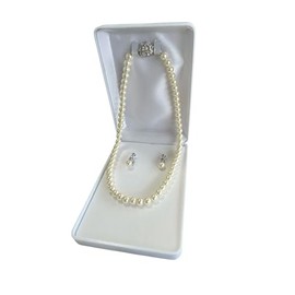 MAHINA Domestic Pearl Necklace Set with Case, Pearl Necklace, Ceremonies, Formal Occasions
