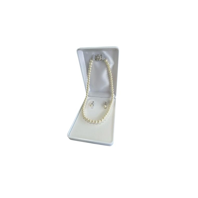 MAHINA Domestic Pearl Necklace Set with Case, Pearl Necklace, Ceremonies,