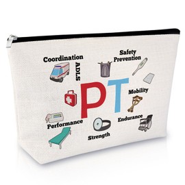 Physical Therapy Gifts Makeup Bag Appreciation Gifts for Pt Doctor Cosmetic Bag Graduation Thank You Present for Physiotherapist Birthday Christmas Retirement Present for Therapist Women Travel Pouch
