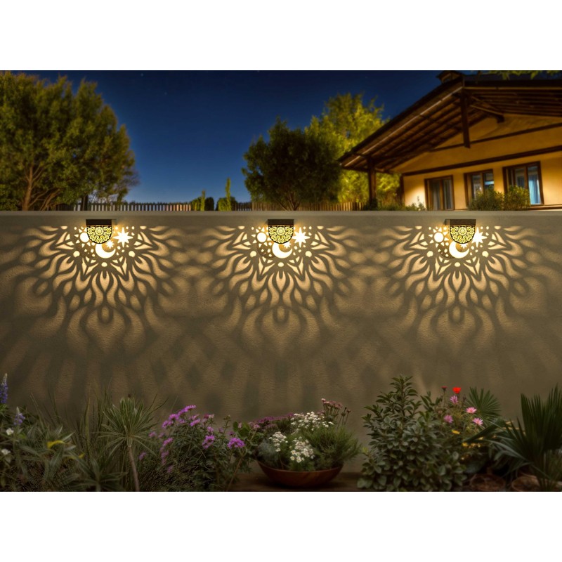 Gardsee Solar Fence Lights 6 Pack Solar Deck Lights Waterproof