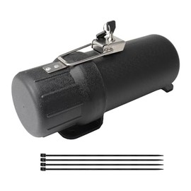 Tubo universal de herramientas para motocicleta, caja de almacenamiento para motocicleta, impermeable, color negro (con bloqueo)