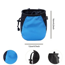 HAICN Climbing Chalk Bag Drawstring Magnesia Sack Adjustable Belt Chalk Bags Climbing Equipment for Fitness Gymnastics Rock Climbing Fitness Weightlifting (Blue)