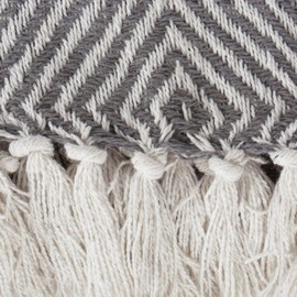 DII Diamond Throw Collection Woven Cotton, 50x60, Mineral Gray