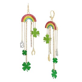 Betsey Johnson Womens Rainbow Chandelier Earrings