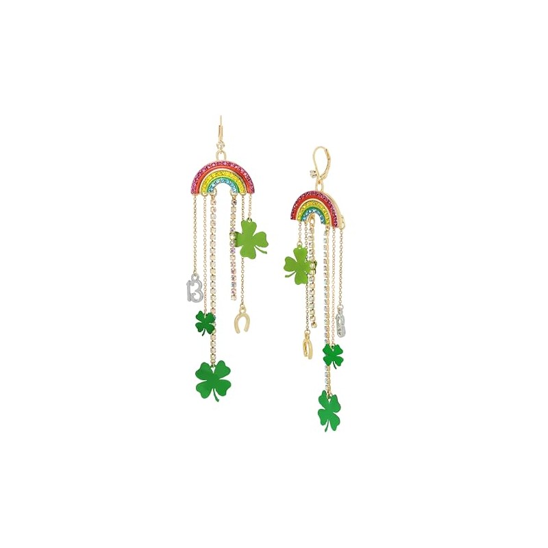 Betsey Johnson Womens Rainbow Chandelier Earrings