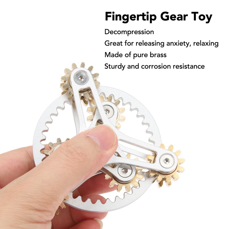 Fingertip Gear Toy 4 Gears Decompression Metal Finger Hand Brass