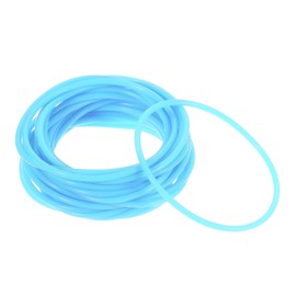 PATIKIL Silicone Jelly Bracelets, 60 Pack Rainbow Glow Rubber Bracelets 80s Neon Stretchy Wristband for Party Favor Adults Teen Sports Team Games, Light Blue