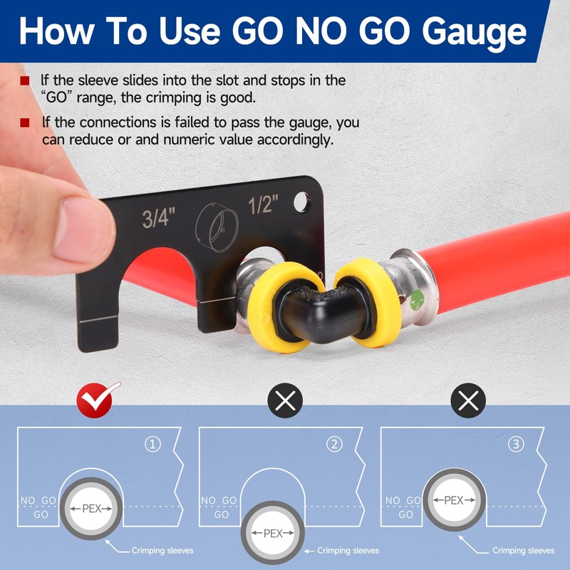 iCrimp Stainless Steel Pressing Sleeves Crimping Tool for PEX Pipe