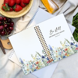 dvhdajed Christian Psalm 46:10 Spiral Notebook, Bible Floral Journaling Notebooks, Be Still and Know That I am God Scripture Spiral Journal for Women, Religious Office School Supplies Gifts, 5.5x8.3