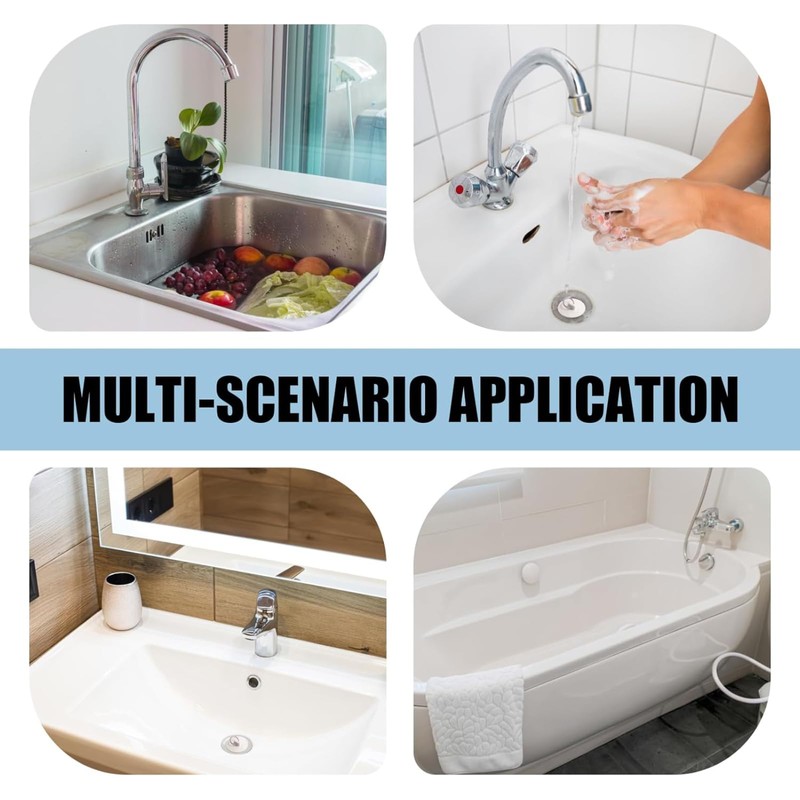 4Pcs Universal Sink Plug, White Rubber Bath Plug, Kitchen Sink