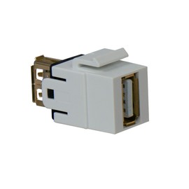 Legrand - OnQ USB 2.0 A/A Coupler, Keystone Insert, Supports Data Transfer Rates Up to 480 Mbps, White, WP1220WH