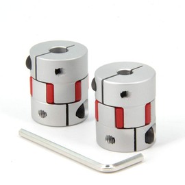 Zeberoxyz 2PCS 6.35mm to 8mm Aluminium Plum Flexible Shaft Coupling Diameter25mm Length30mm 6.35x8mm Motor Connector Flexible Coupler for 3D Printer CNC Machine and Servo Stepped Motor（6.35x8mm）