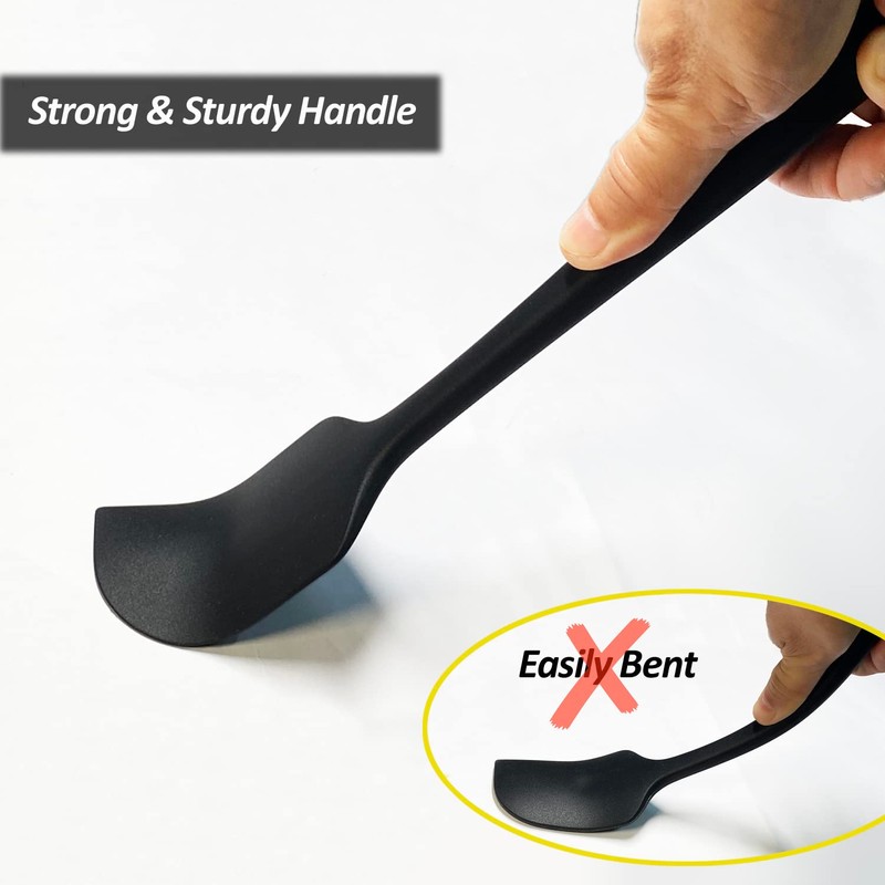 3 Pack Large Silicone Spatula for Kitchen,600°F Heat resistant Rubber