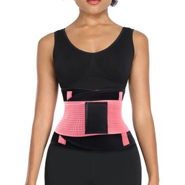 ZOUYUE Slimming Belt, Adjustable Fitness Belt, Fitness Belt, Slimming Belt, Waist Trimmer, Waist Cincher Belt, Waist Belt for Men and Women, Pink (pink-1), l