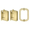 CRL Polished Brass Cologne Shower Pull and Hinge Set