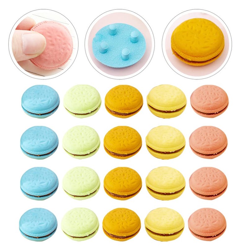 Operitacx 4 Boxes Macaron Erasers Cute Erasers Mini Colourful Erasers