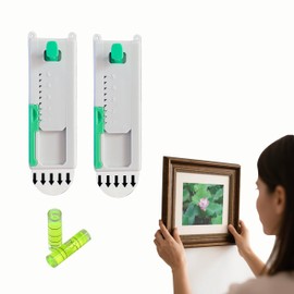 Picture Hangers 2 Pcs, No Damage Sawtooth Hangers, Picture Hanging Hooks Suitable for Various Sizes，is Vertically Adjustable