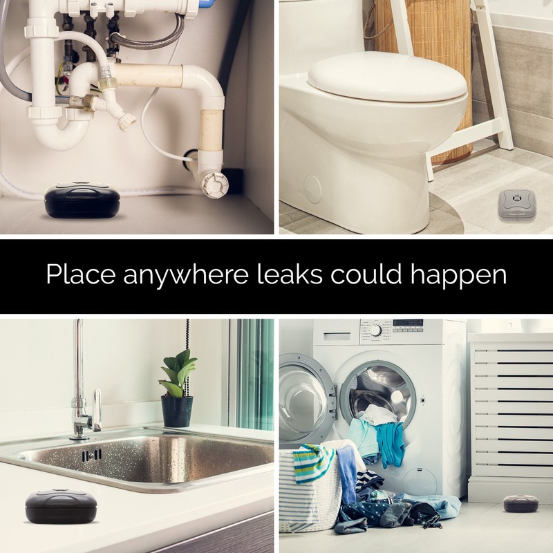 4 Pack Water Leak Detector - 95 dB Flood Detection