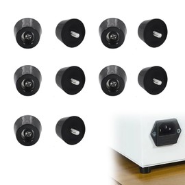Rubber Foot Bumpers, Set of 10, Black, Cushions, Rubber Soles, Furniture Foot Pads, Metal Washers, Screws Included, Easy Installation, Protects Floors, Reduces Noise