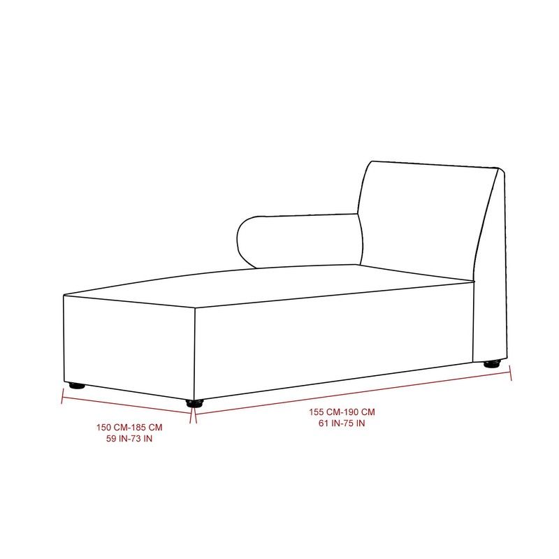 GZYLCH Chaise Lounge with Arm Sofa Slipcover, Chaise Cushion Protector