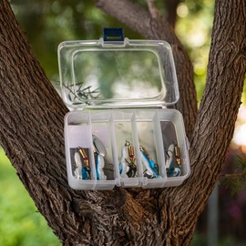 UNYLE 5Pcs Fishing Lure Spinnerbait with Colorado Blades Bass Fishing Lures Spoon Lures with Treble Hooks for Freshwater Saltwater(Blue)